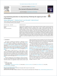 Mastropaolo_2024_Elsevier_Journ of syst and softw_Log statements generation